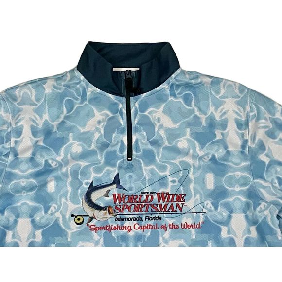 Bass Pro Shops Long Sleeve Shirt Dry Wick 1/4 Zip - Picture 2 of 7